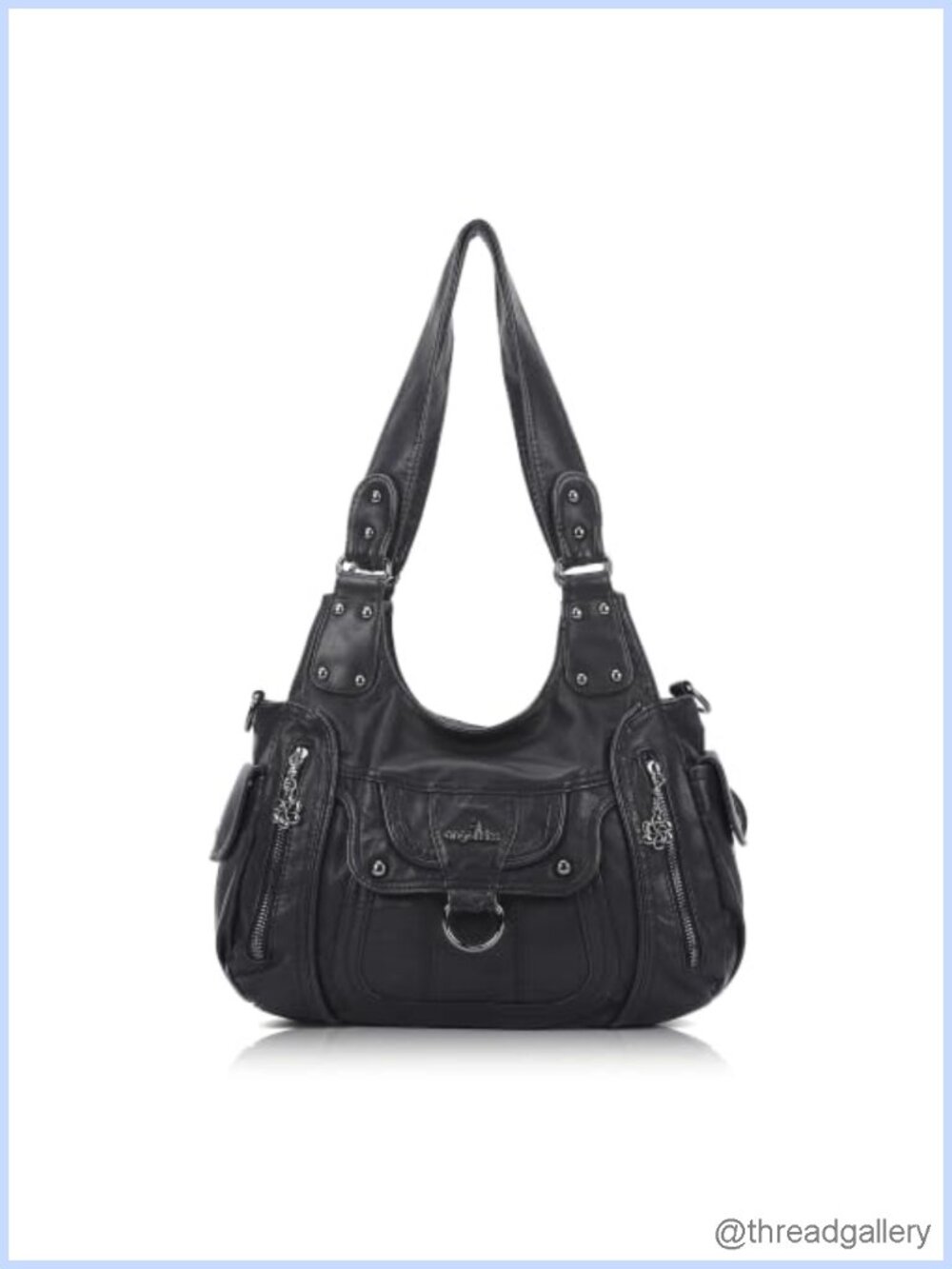 Vegan Leather Hobo Shoulder Bag Crossbody Satchel with Adjustable Strap